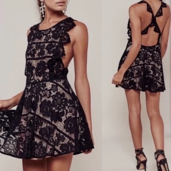 For Love And Lemons Dresses & Skirts - NWT For Love And Lemons Lace cross-back Black Giana Women’s Dress NEW WITH TAG
